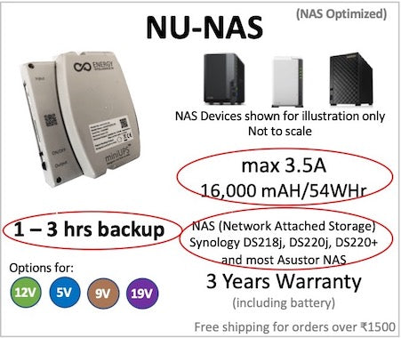 Energy Intelligence UPS for Un-Interrupted Synology and Asustor NAS