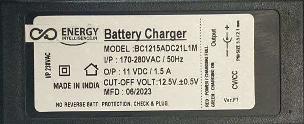 Picture of specification sheet on 18650 3S LiIon Battery Charger