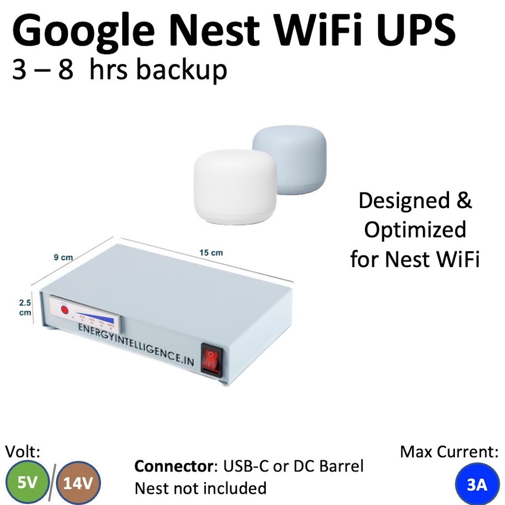 Picture of latest Google Nest Wifi power backup from energy intelligence shown with Next Wifi