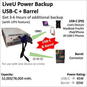 LiveU Power Bank with USB-C (for Laptop, iPhone, Androids, Tablets)