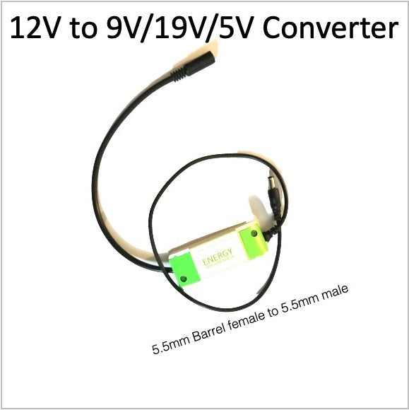 image showing 12V to 9V/19/V/5V cable converter