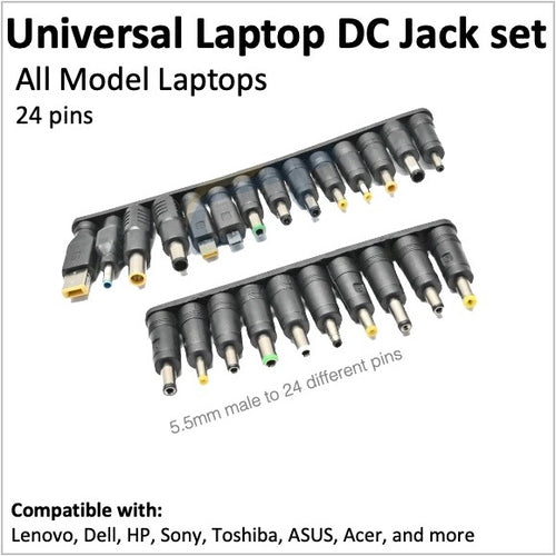 image showing collection of universal laptop DC jack set 