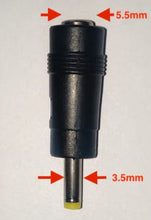 Load image into Gallery viewer, 5.5mm to 3.5mm DC Power Barrel Converter Tip. Shown with dimensions on each side
