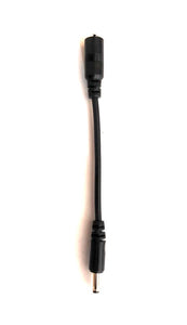 DC barrel converter cable with a 5.5mm female connector leading to 3.5mm male DC barrel adapter