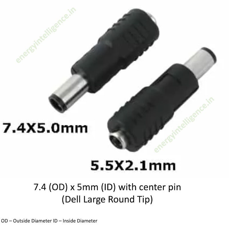 5.5x2.1 mm to Barrel/Square Converter Pin for Multiple Laptop Makes/Models