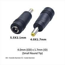 Load image into Gallery viewer, Front and back images of 5.5mmx2.1mm to 4.0mmx1.7mm connector
