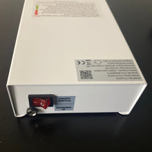 Load image into Gallery viewer, Rear view of the Energy Intelligence Laptop Powerbank for USB-C, showing power switch and DC charging jack.
