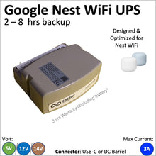 Load image into Gallery viewer, Google Nest WiFi UPS - 2 to 8 Hours Backup
